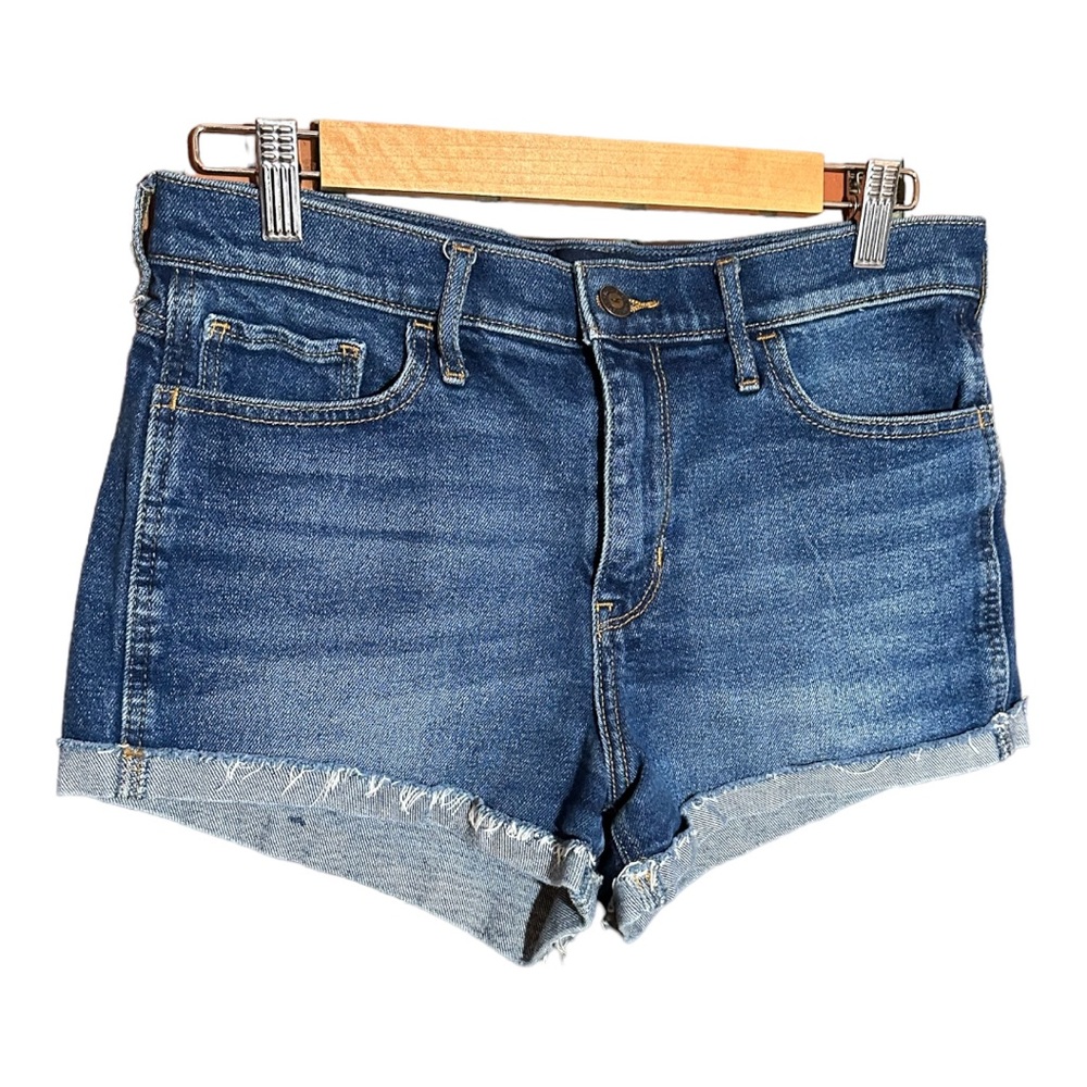 HOLLISTER vintage stretch high rise short-short dark wash denim jean shorts